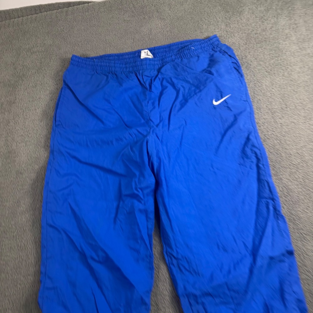Nike Vintage Royal Blue Nylon Track Pants Mens Medium Embroidered Swoosh 90s